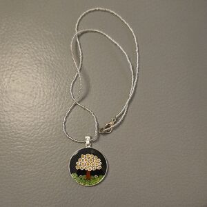 Murano Silver Tree Pendant Necklace